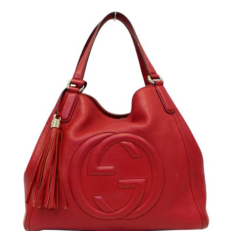 gucci soho red tote|genuine Gucci bag purse tote.